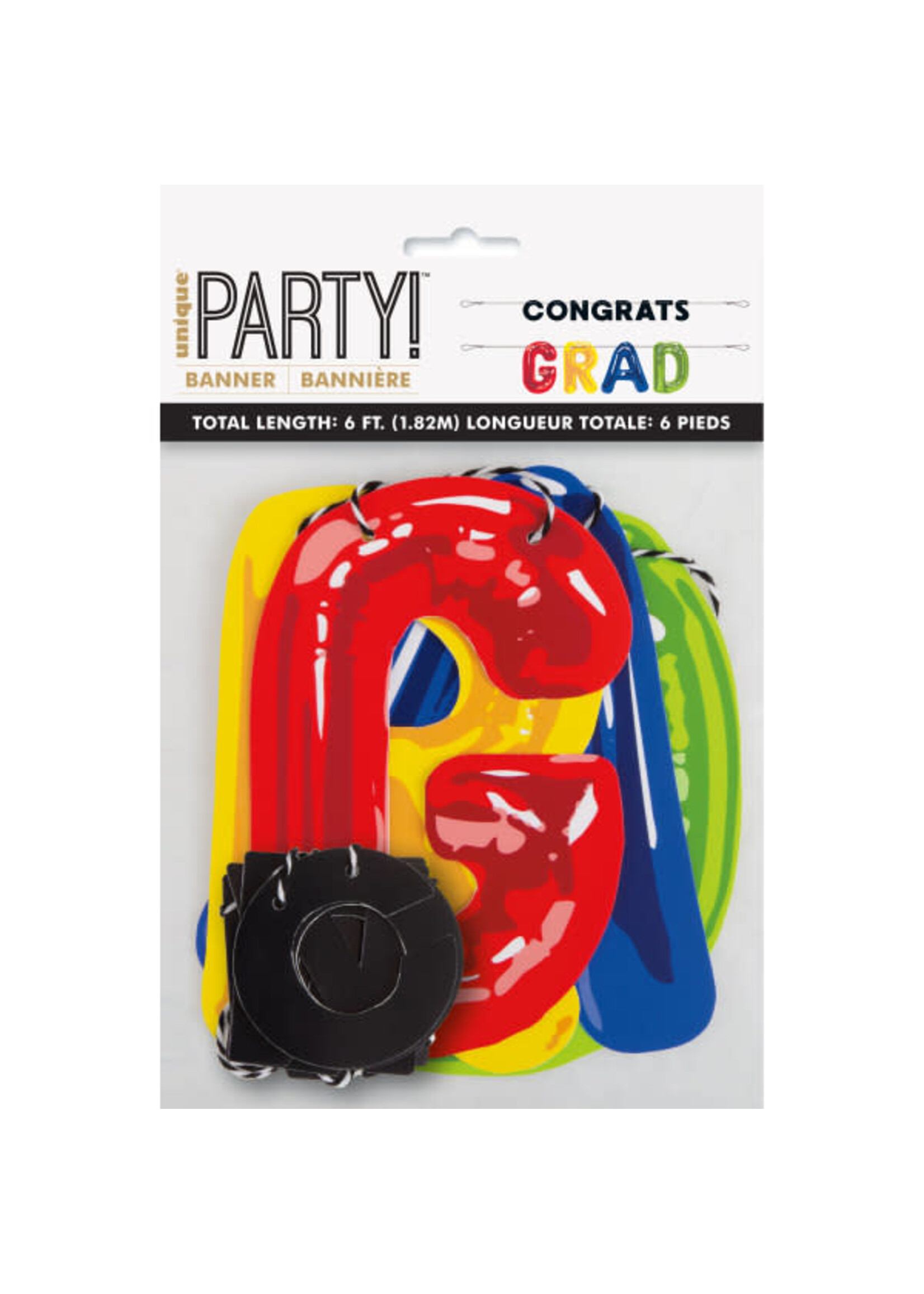 Letter Balloon Grad Paper Letter Banner, 6 ft, 2pc