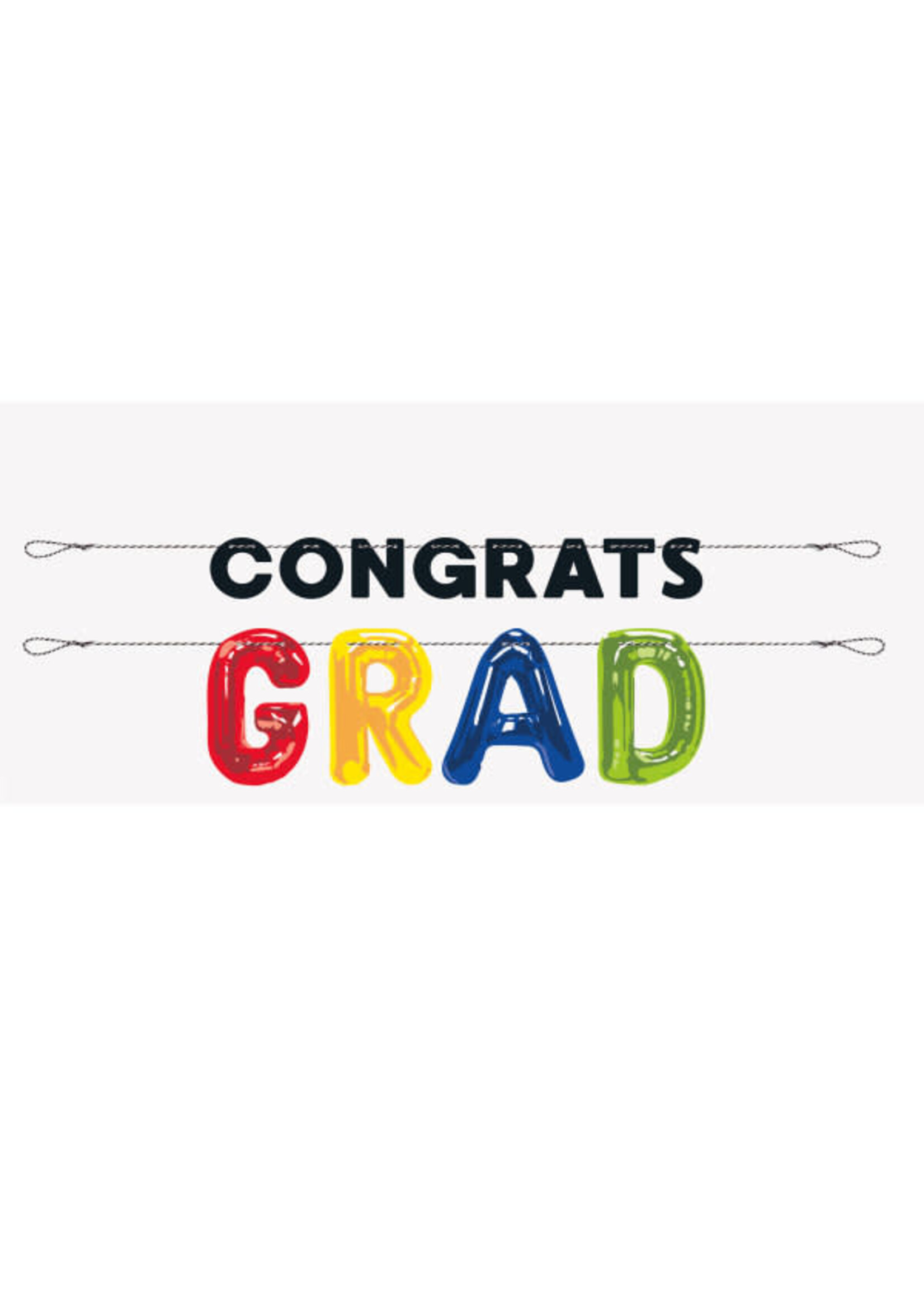 Letter Balloon Grad Paper Letter Banner, 6 ft, 2pc