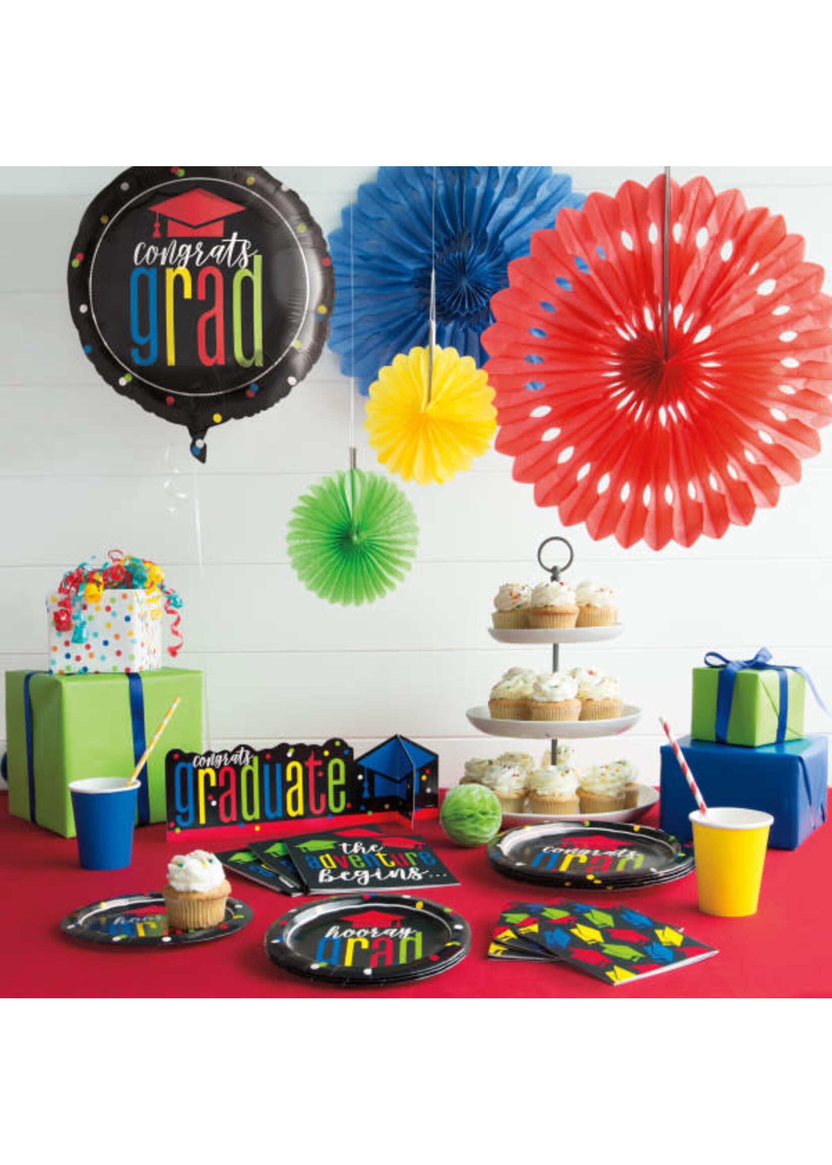 Colorful Cap Grad Lunch Napkins, 16ct