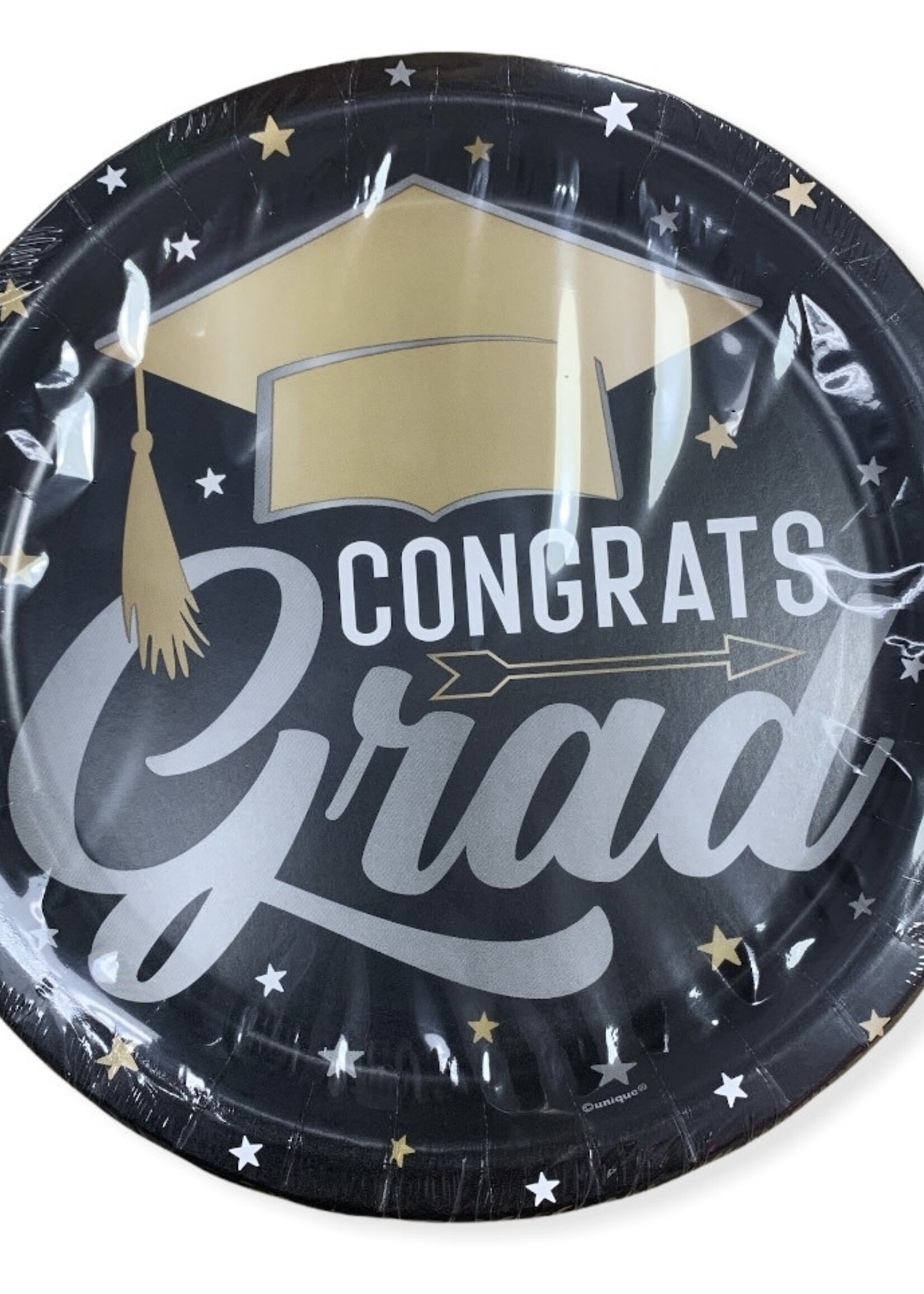 Stars & Caps Graduation Round 9"Plates, 8ct
