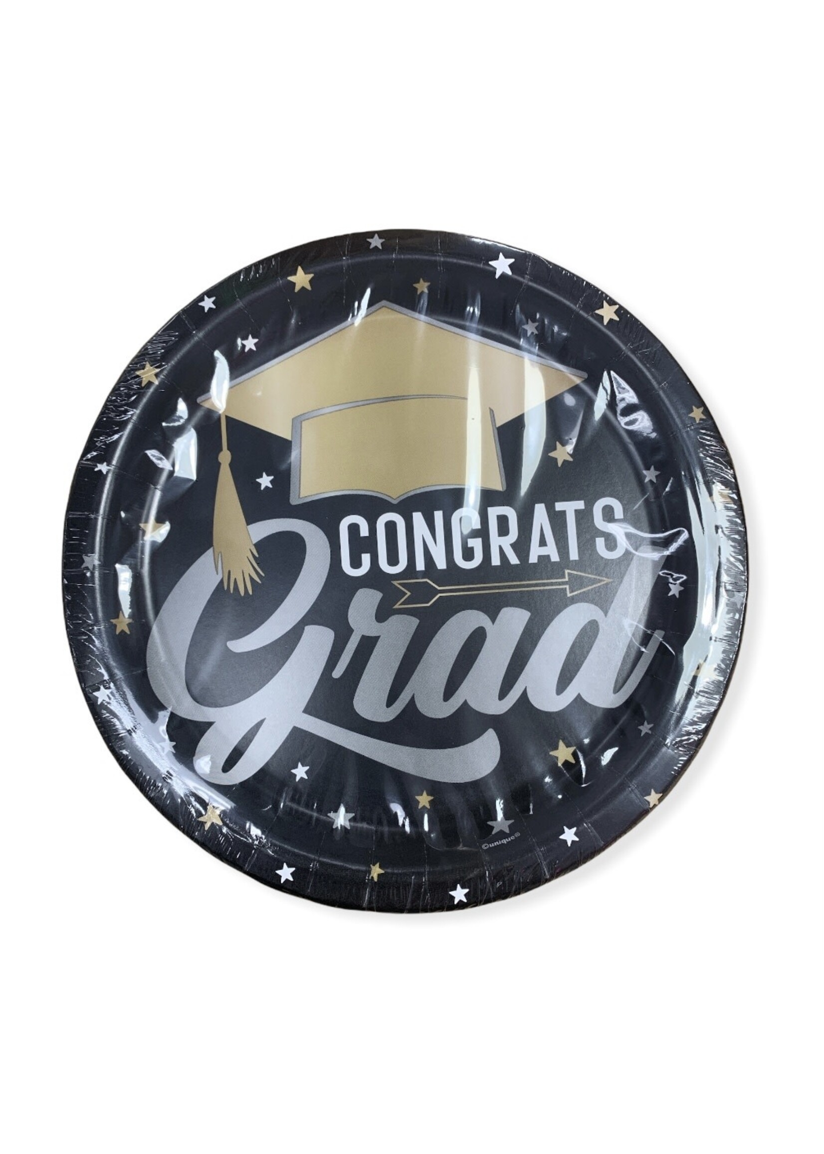 Stars & Caps Graduation Round 9"Plates, 8ct