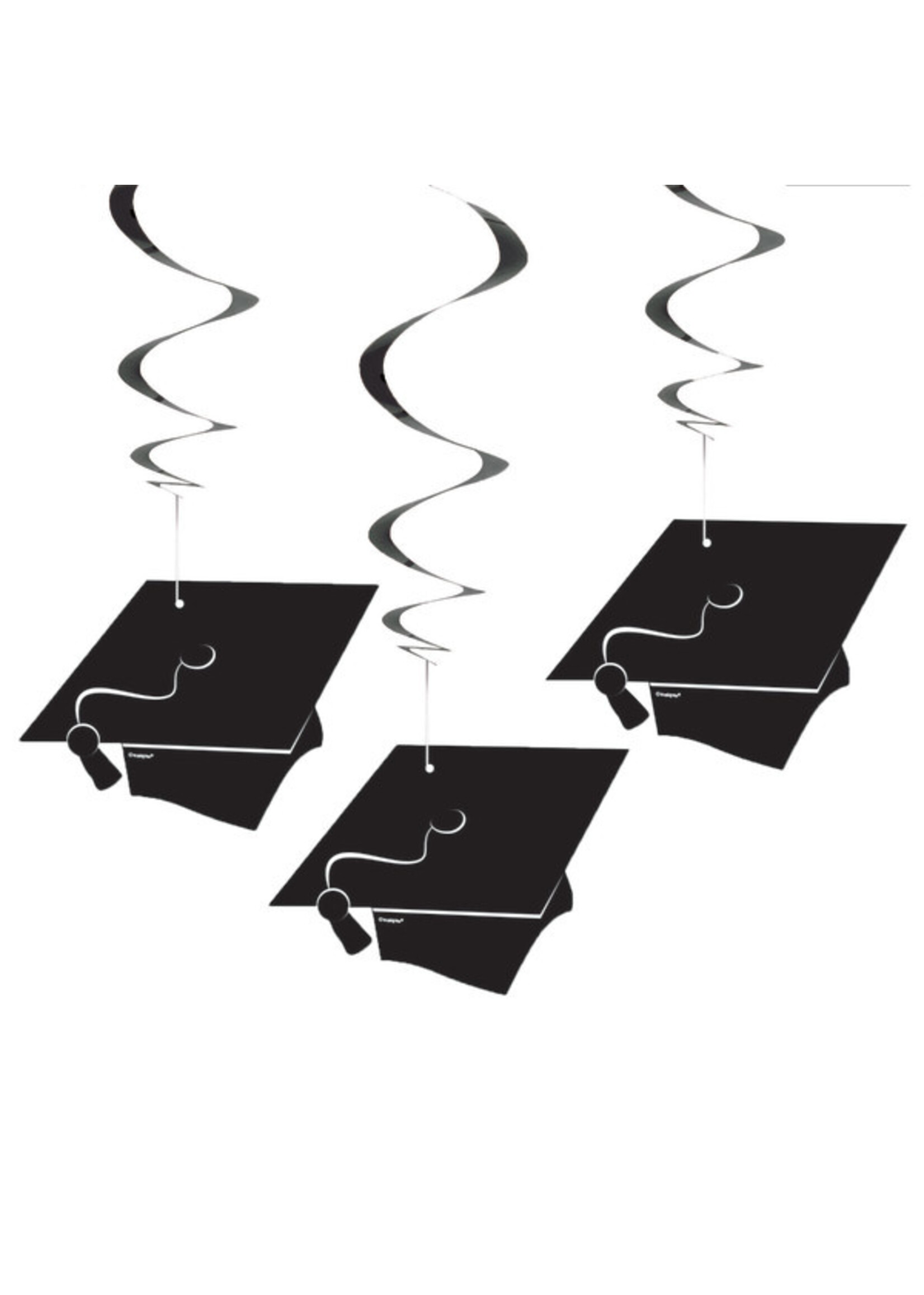 Grad Hanging Swirl Decorations, 26", 3ct