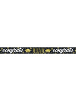 Stars & Caps Graduation Foil Fringe Banner, 12 ft