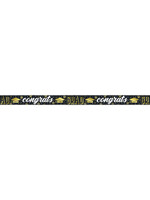 Stars & Caps Graduation Foil Fringe Banner, 12 ft