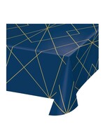 TABLECLOTH 1CT 54X102 NAVY GOLD GEODE