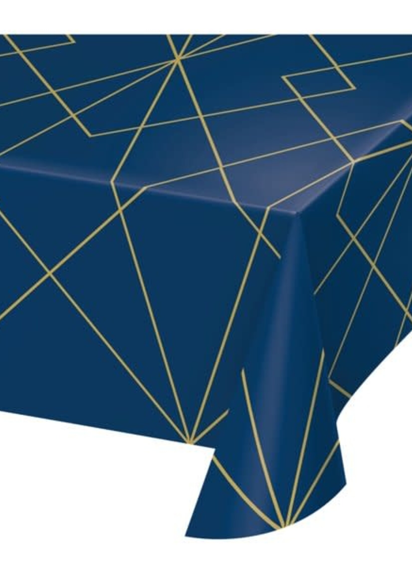 TABLECLOTH 1CT 54X102 NAVY GOLD GEODE