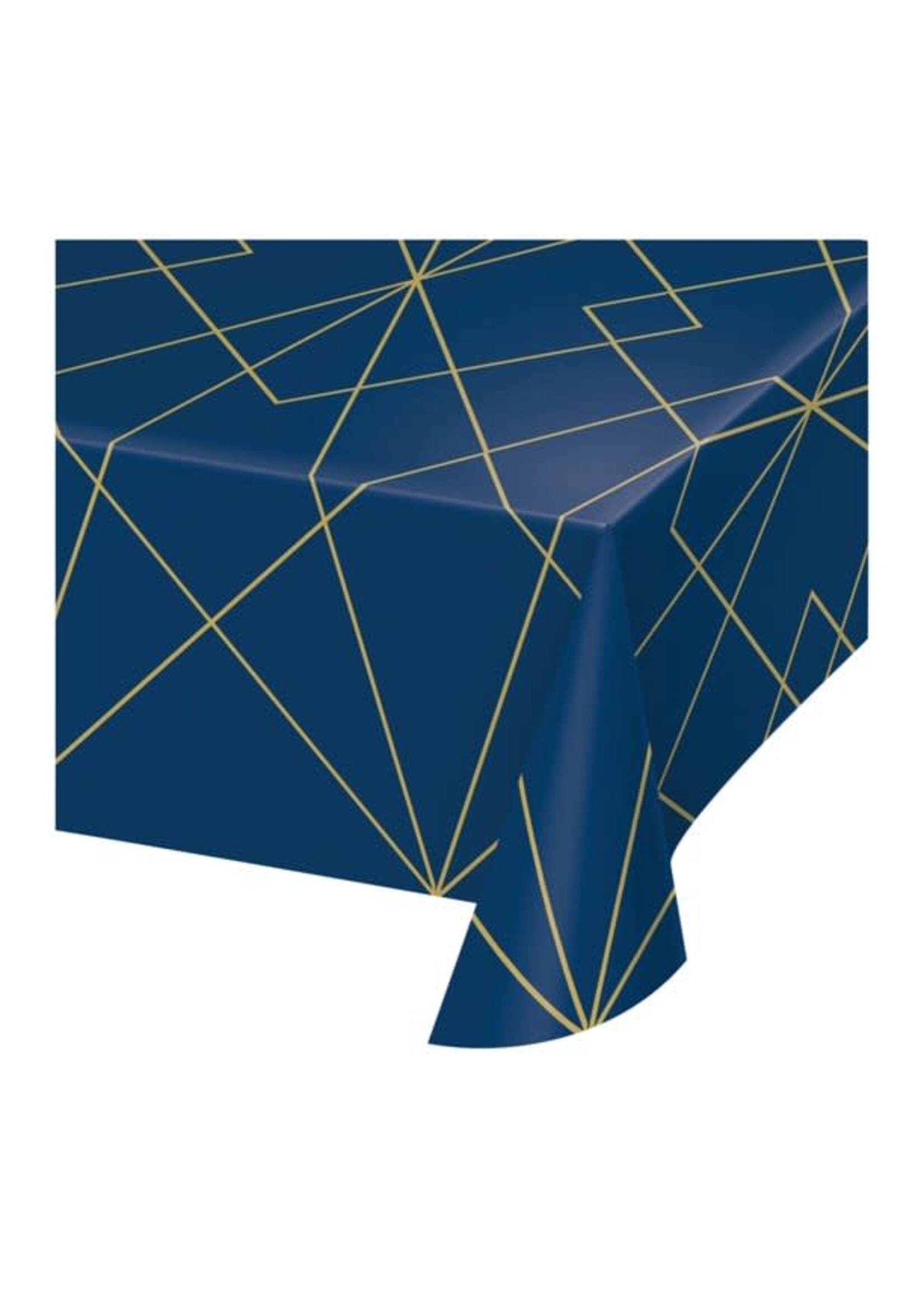 TABLECLOTH 1CT 54X102 NAVY GOLD GEODE