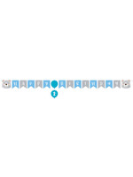 BANNER 1CT W/TW STCK 1ST BDAY BEAR