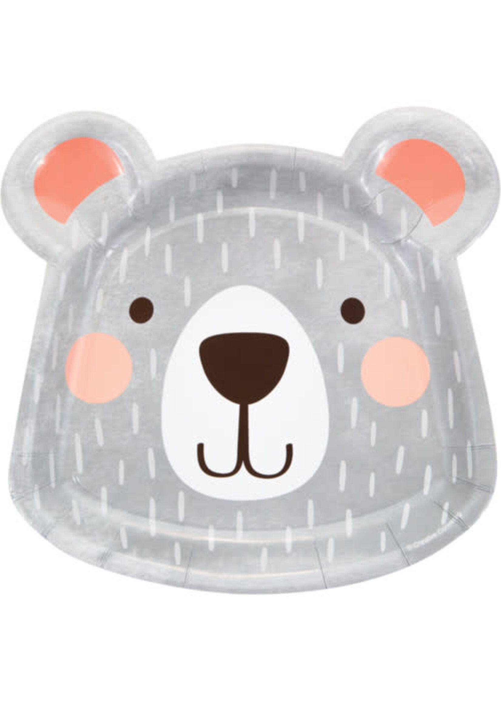 PLATE 8CT 1ST BDAY BEAR