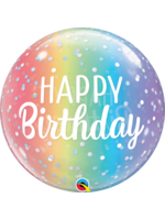 BDAY OMBRE & DOTS 22"BUBBLE  BALLOON