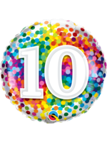 18 INCH NO 10 RAINBOW CONFETTI