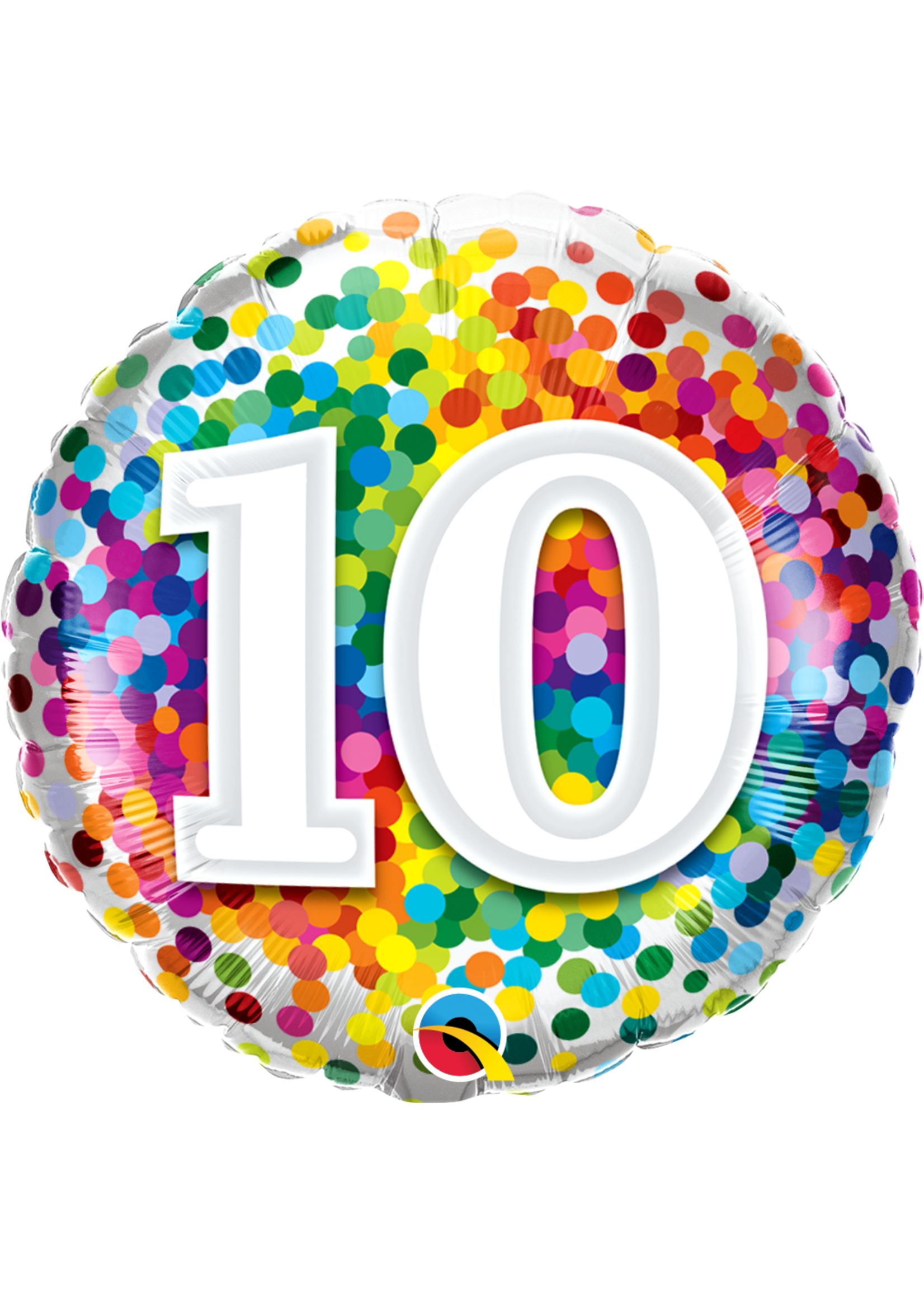 18 INCH NO 10 RAINBOW CONFETTI