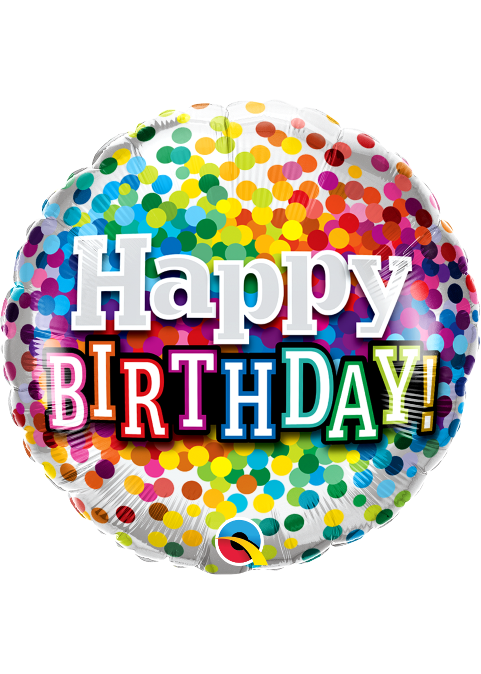18 INCH BDAY RAINBOW CONFETTI BALLOON
