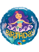 18 INCH HAPPY BDAY MERMAID 18" BALLOON