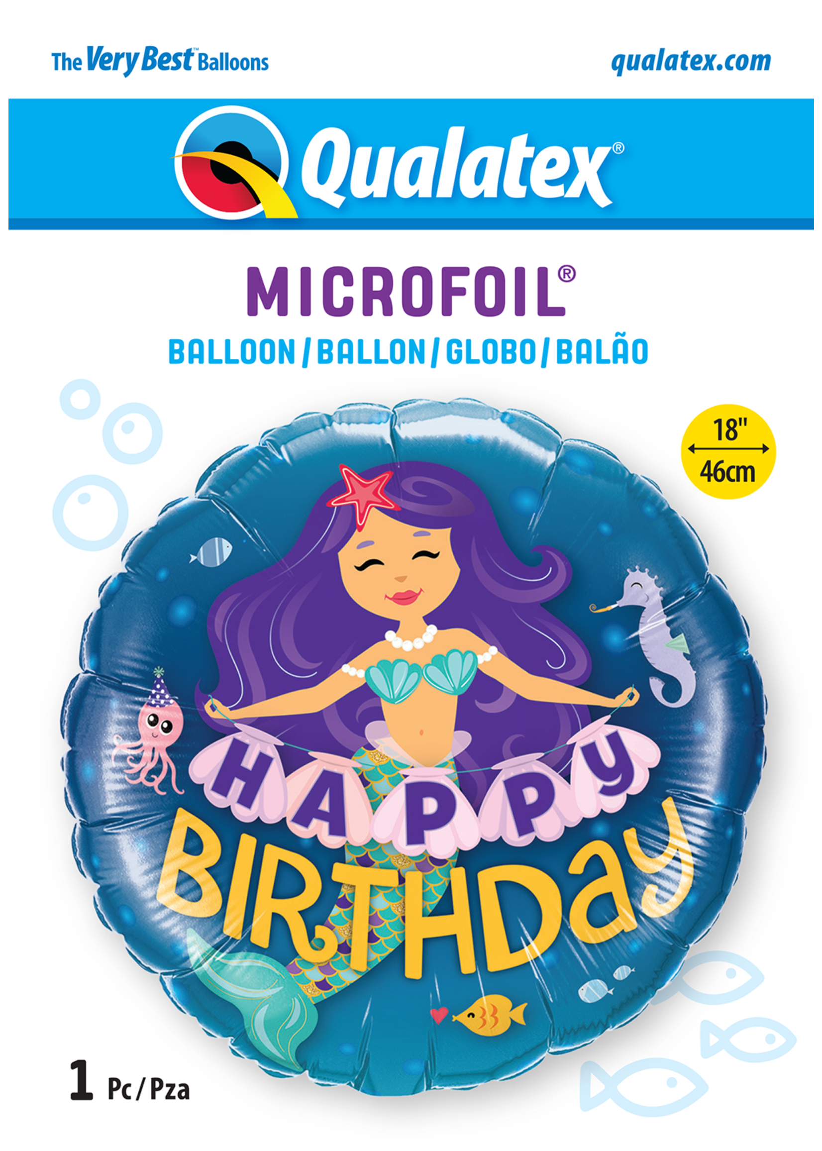 18 INCH HAPPY BDAY MERMAID 18" BALLOON