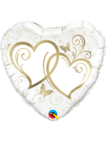 ENTWINED HEARTS GOLD 18" BALLOON