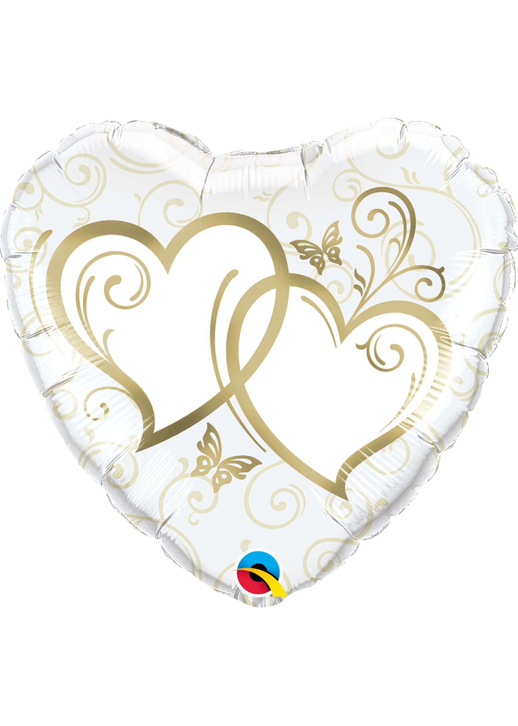 ENTWINED HEARTS GOLD 18" BALLOON