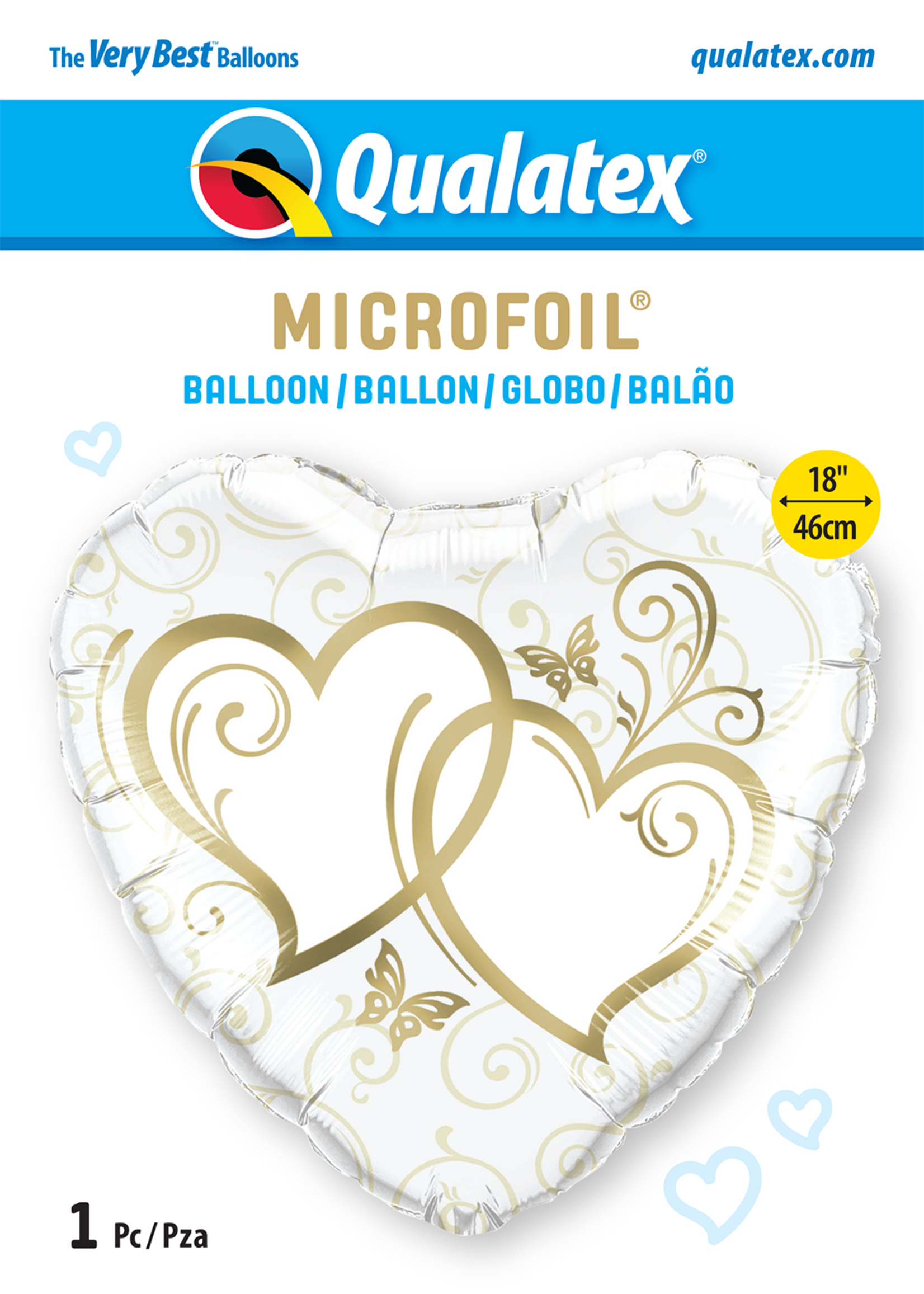 ENTWINED HEARTS GOLD 18" BALLOON