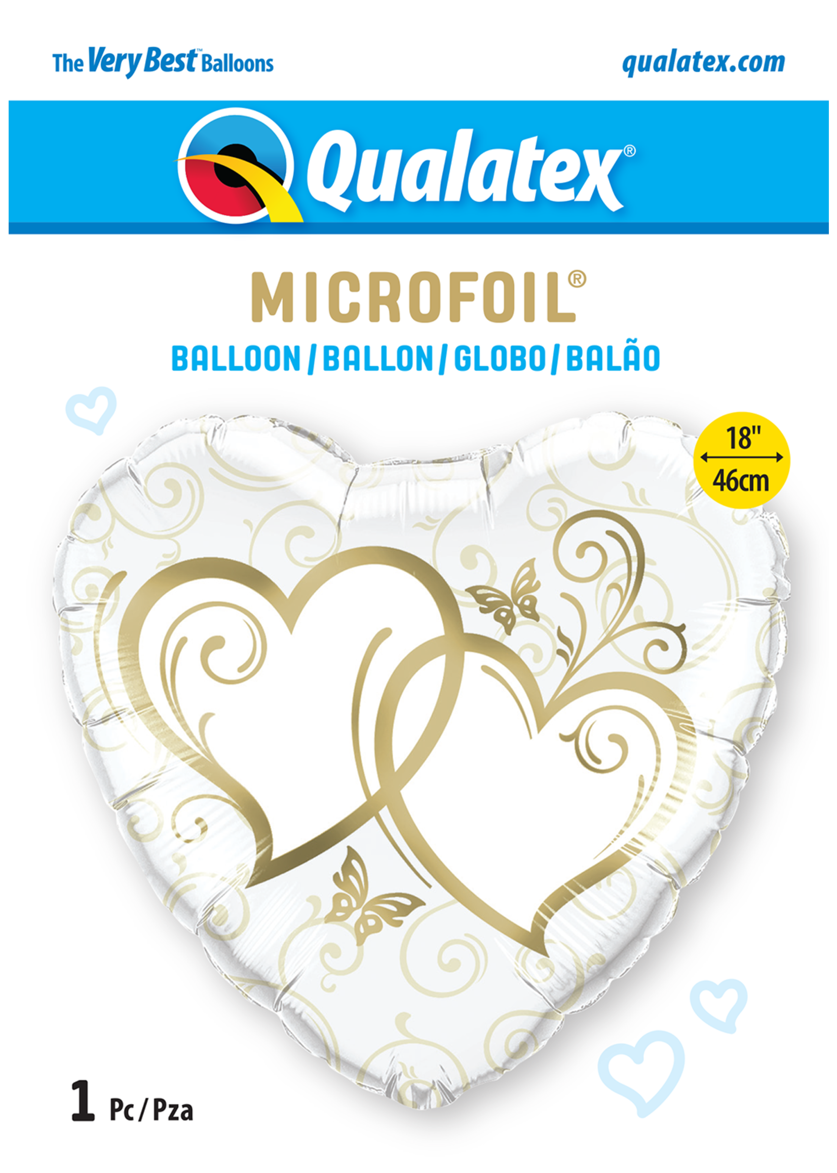 ENTWINED HEARTS GOLD 18" BALLOON
