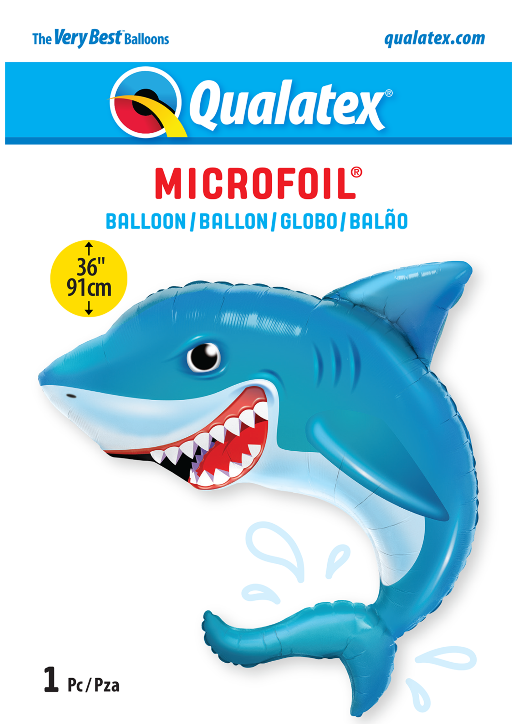 36" SMILIN' SHARK FOIL BALLOON