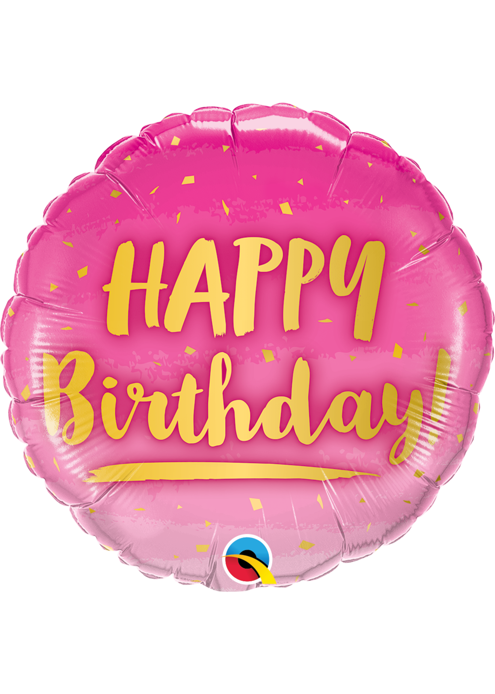 BDAY GOLD & PINK 18" BALLOON