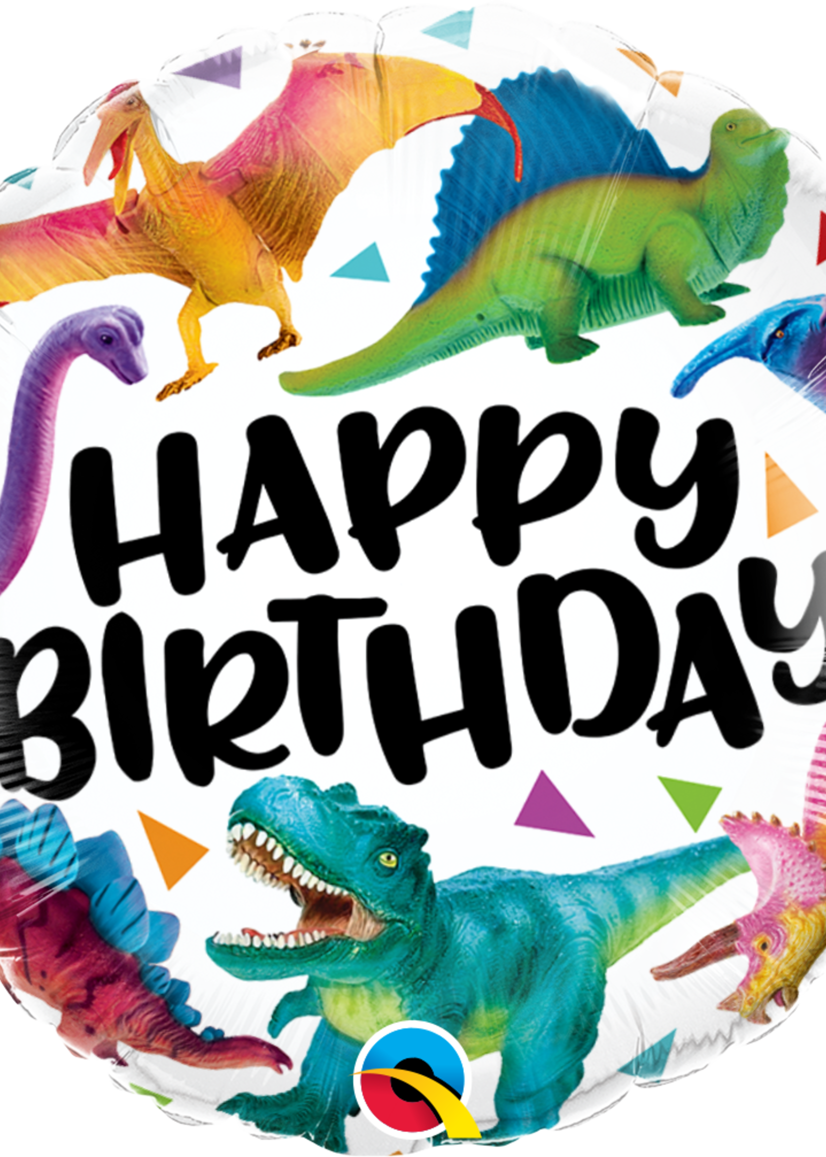 18 INCH BDAY COLORFUL DINOSAURS BALLOON