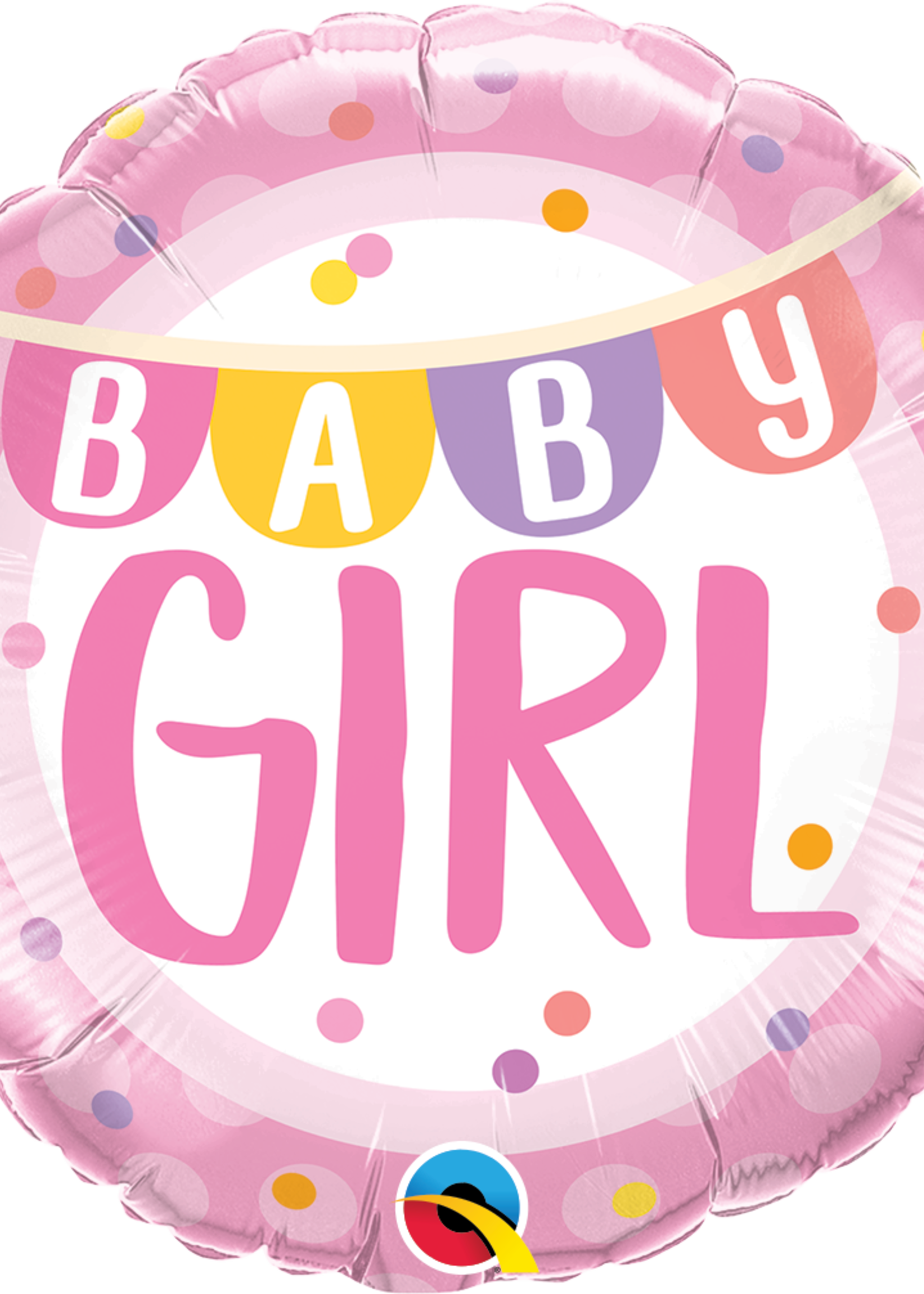 FOIL BALLOON 18 INCH BABY GIRL BANNER & DOTS