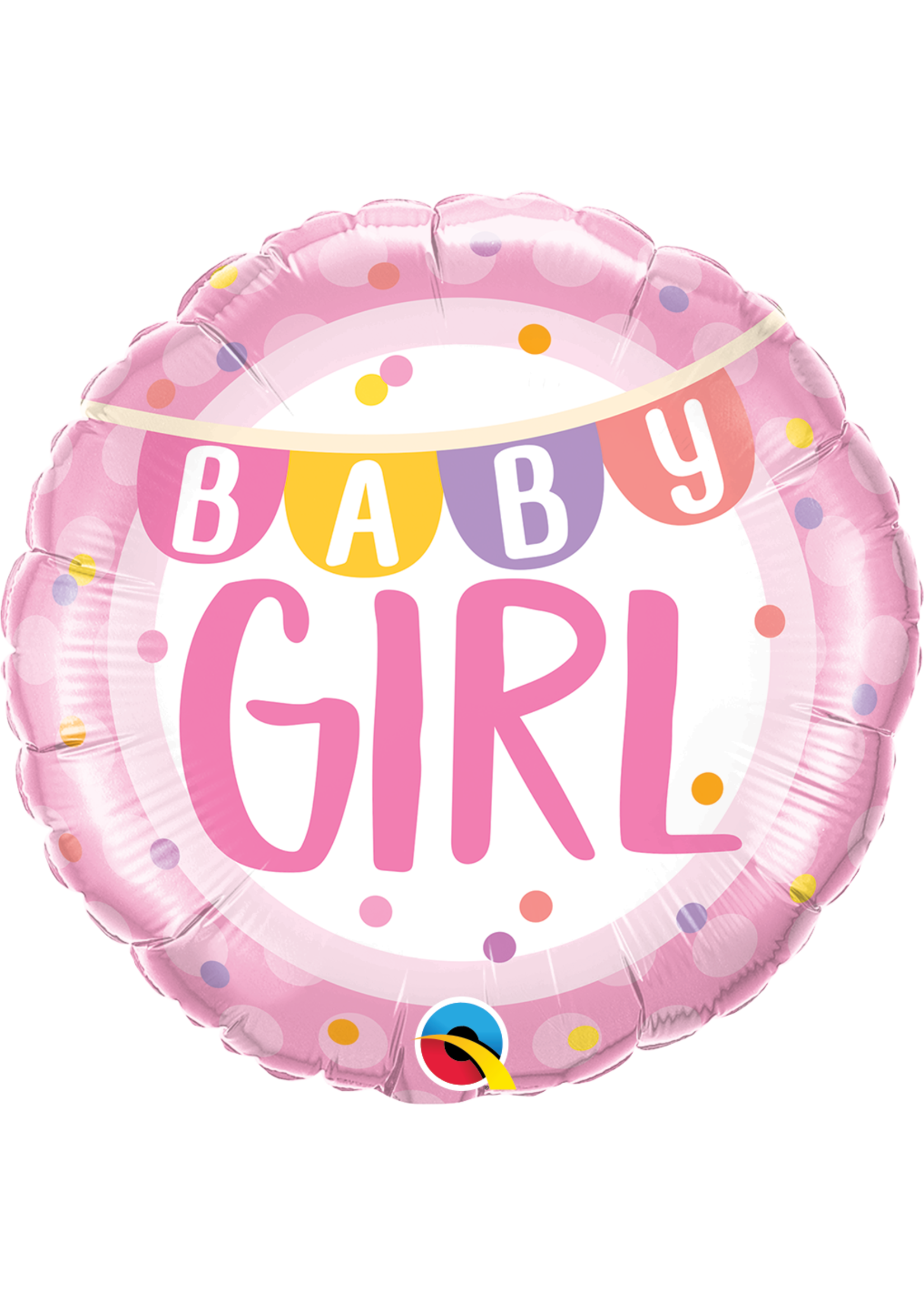 FOIL BALLOON 18 INCH BABY GIRL BANNER & DOTS