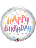18 INCH BIRTHDAY RAINBOW DOTS BALLOON