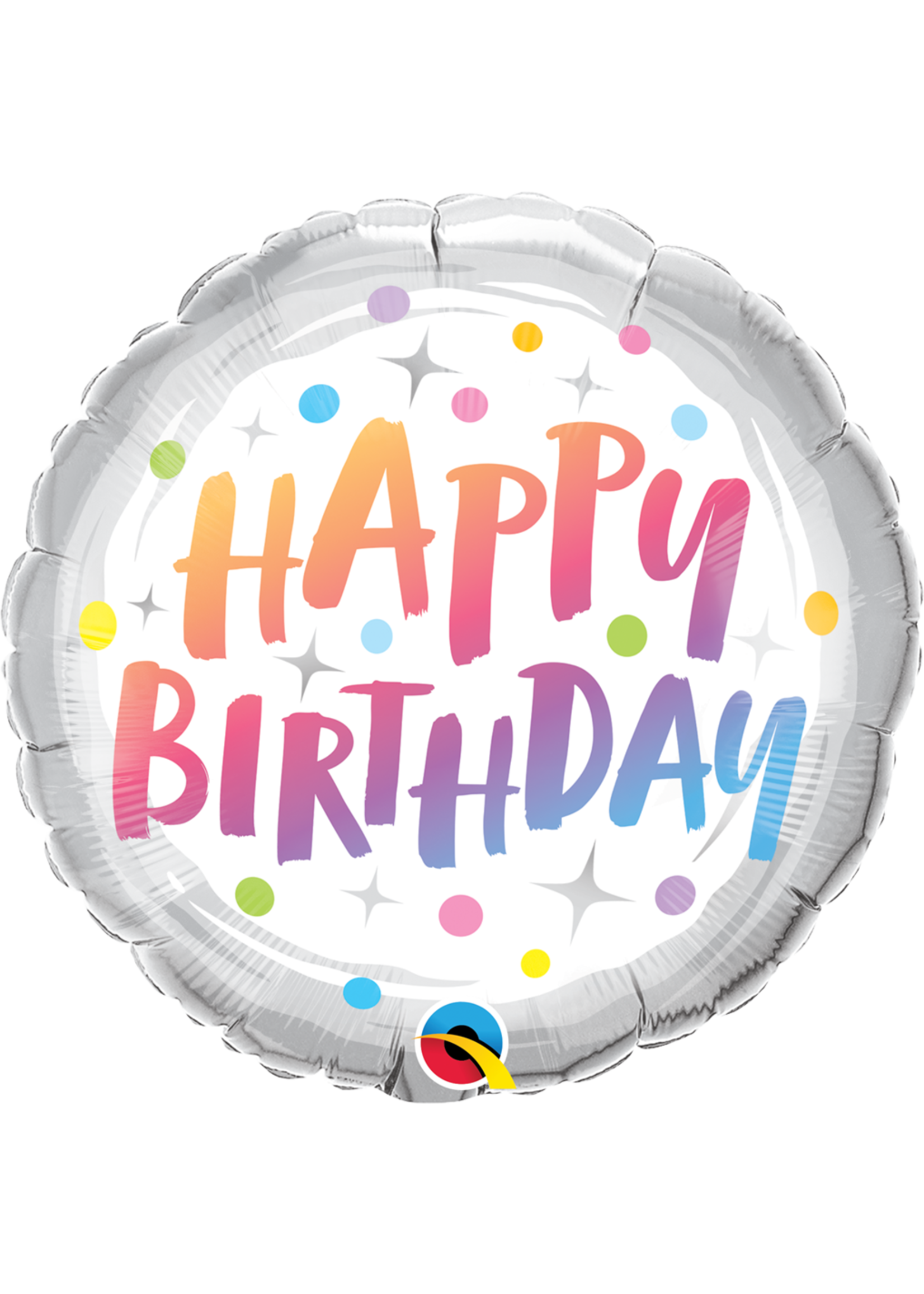 18 INCH BIRTHDAY RAINBOW DOTS BALLOON