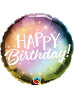 18 INCH BDAY METALLIC OMBRE & DOTS BALLOON