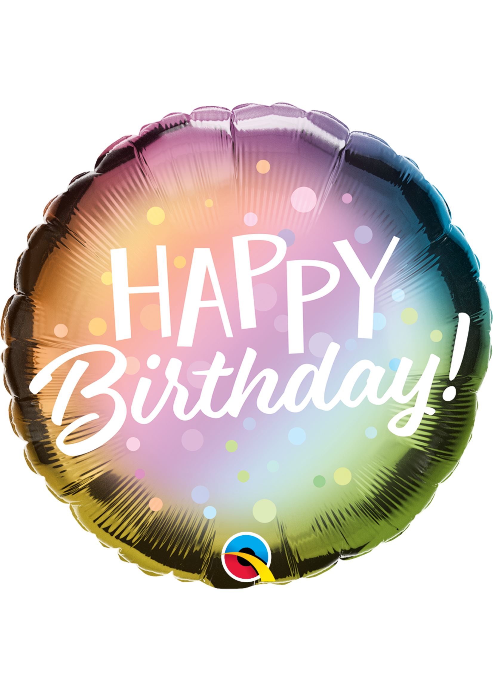 18 INCH BDAY METALLIC OMBRE & DOTS BALLOON