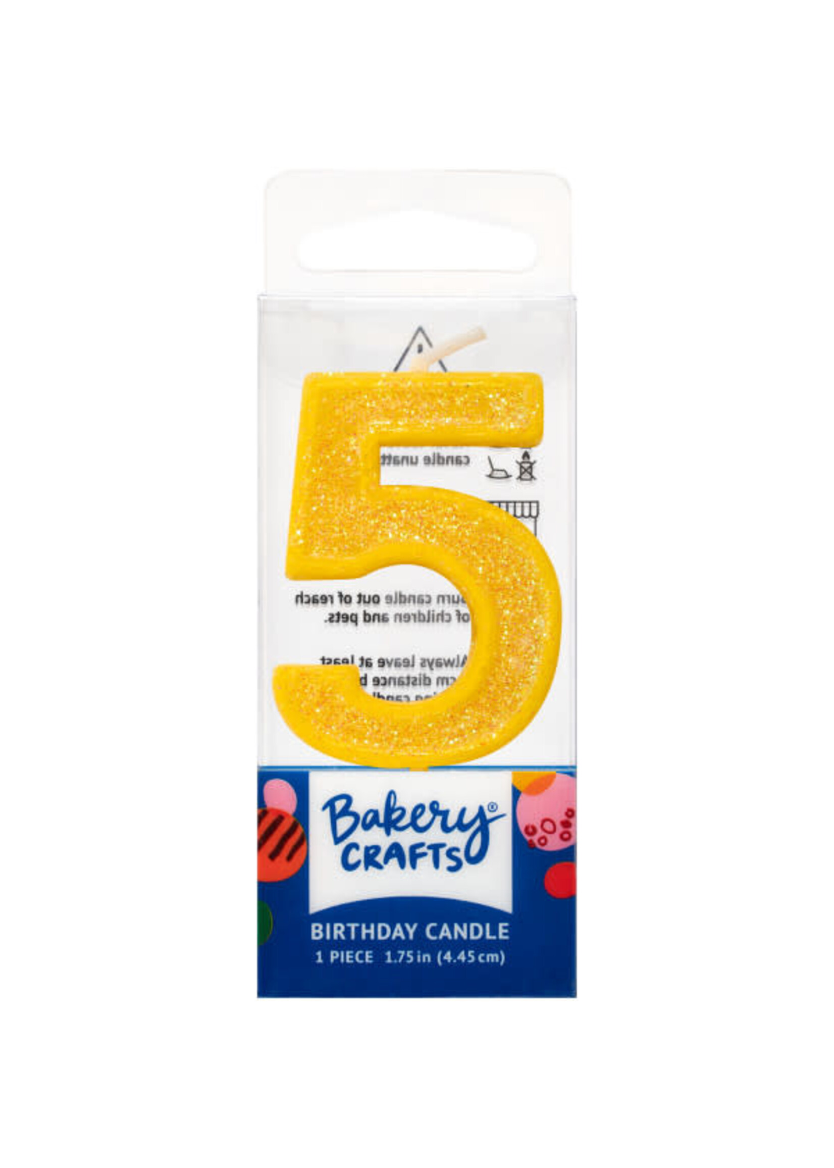 5 Mini Glitter Numeral Candles