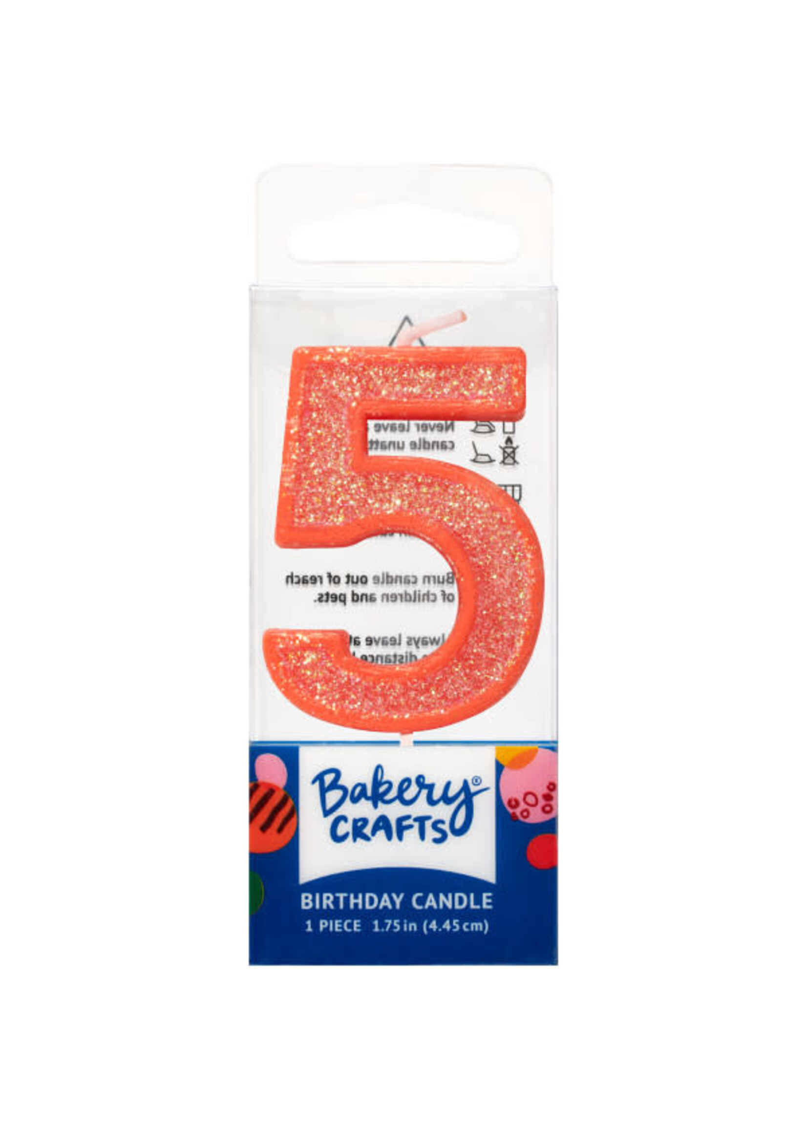 5 Mini Glitter Numeral Candles