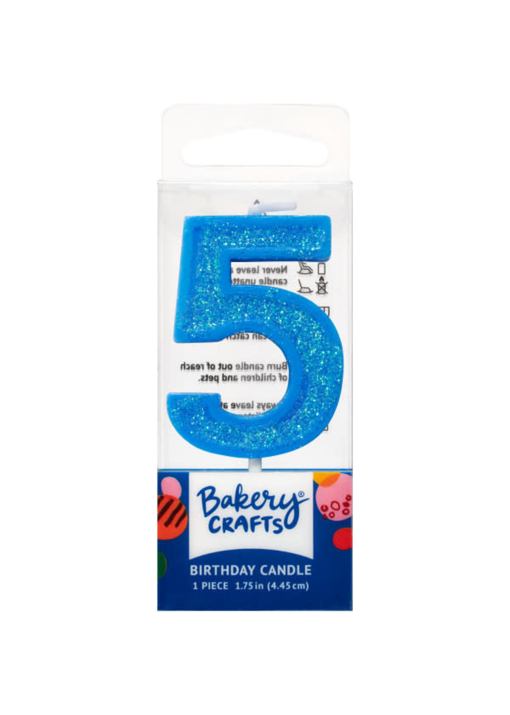 5 Mini Glitter Numeral Candles