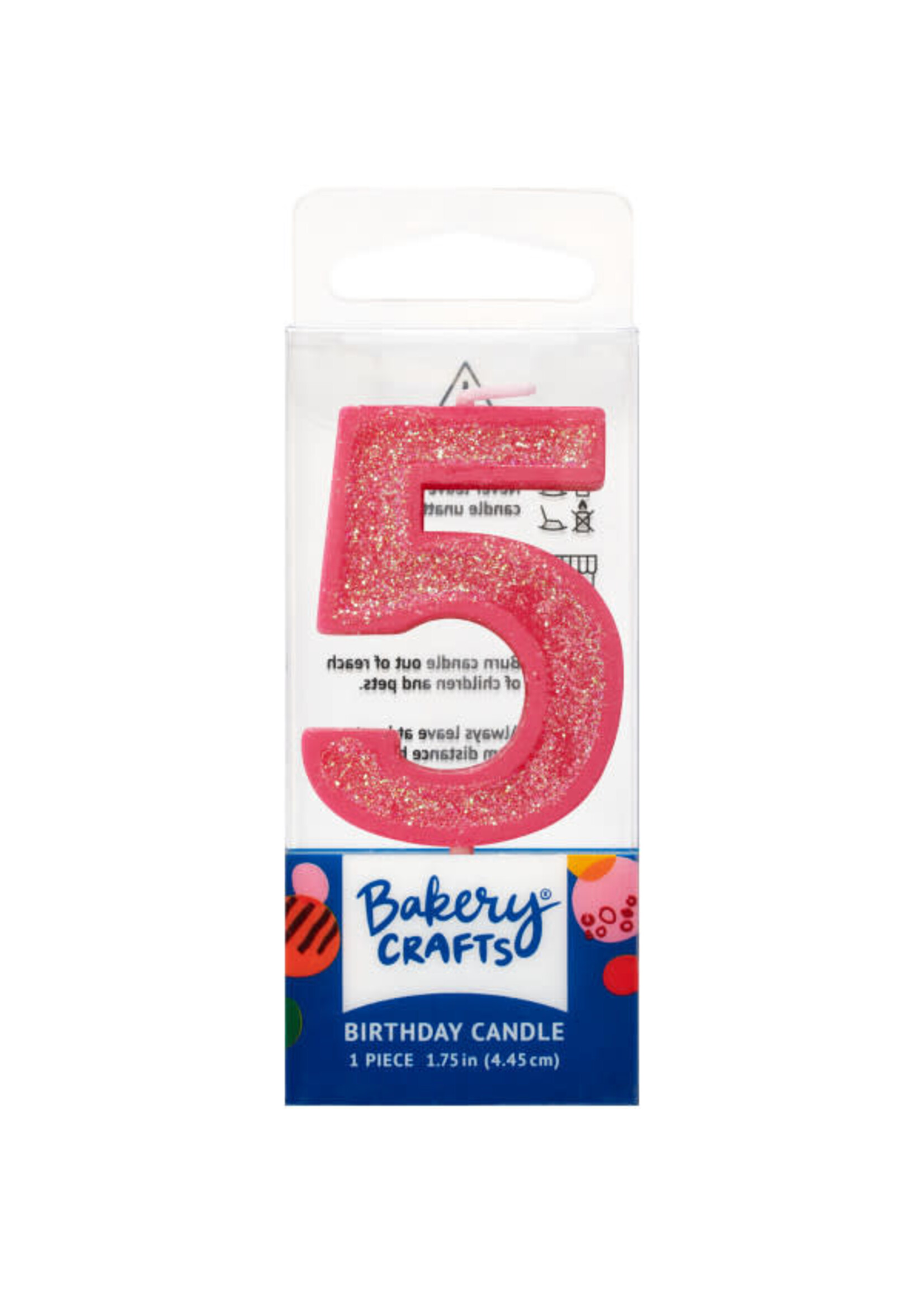 5 Mini Glitter Numeral Candles