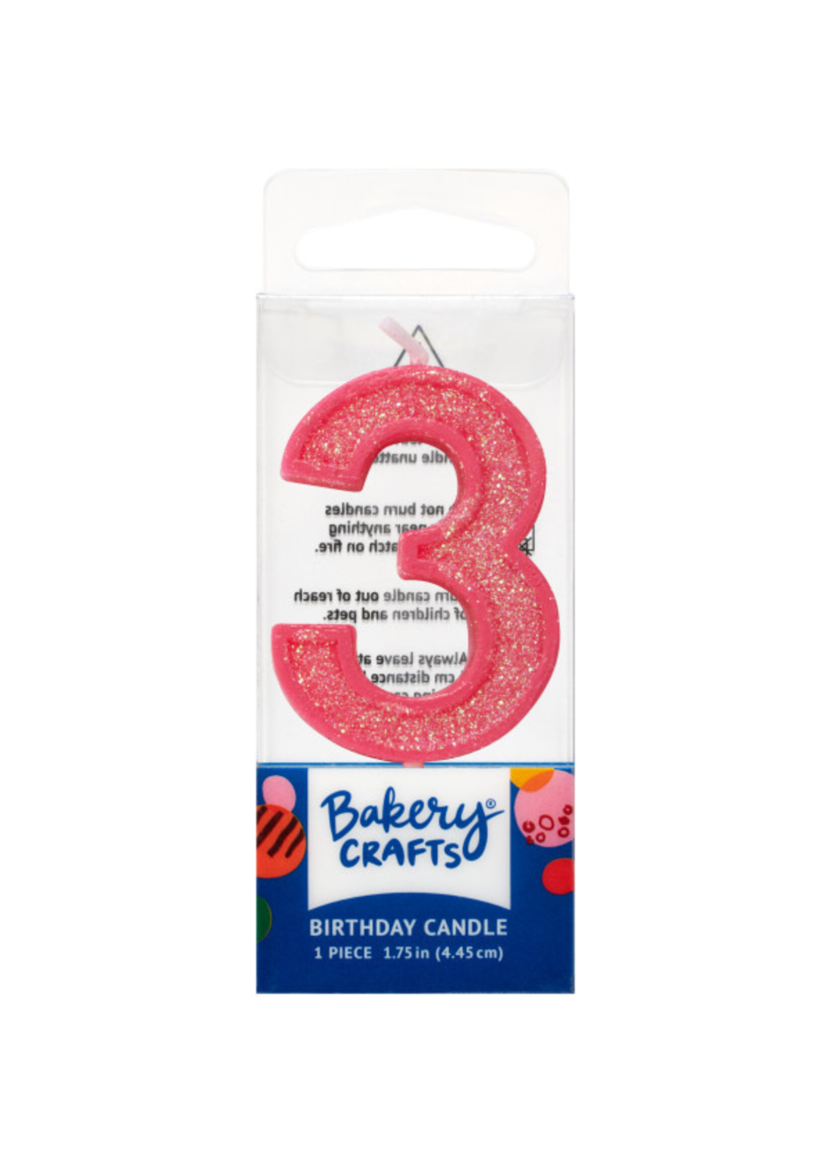 3 Mini Glitter Numeral Candles