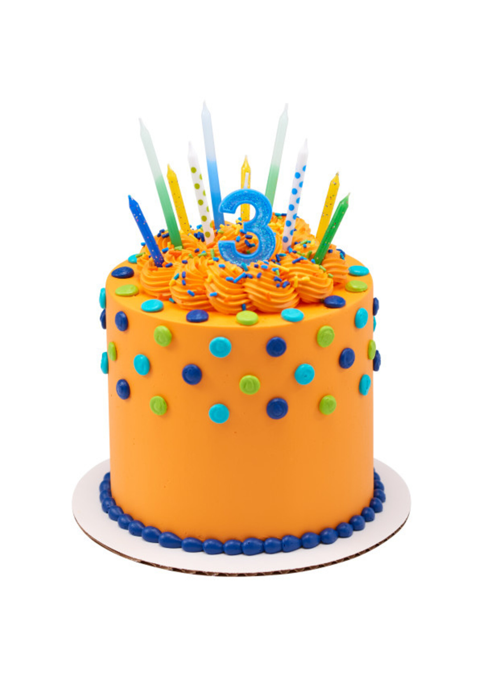 3 Mini Glitter Numeral Candles