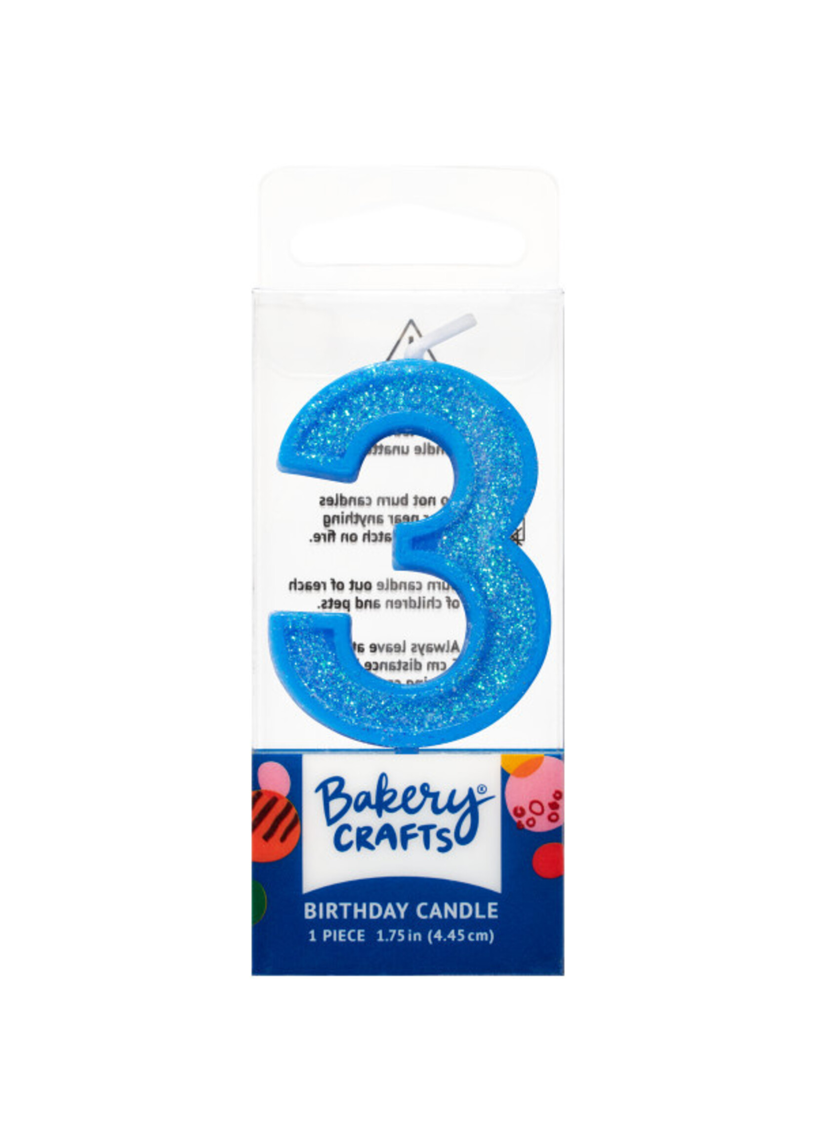 3 Mini Glitter Numeral Candles