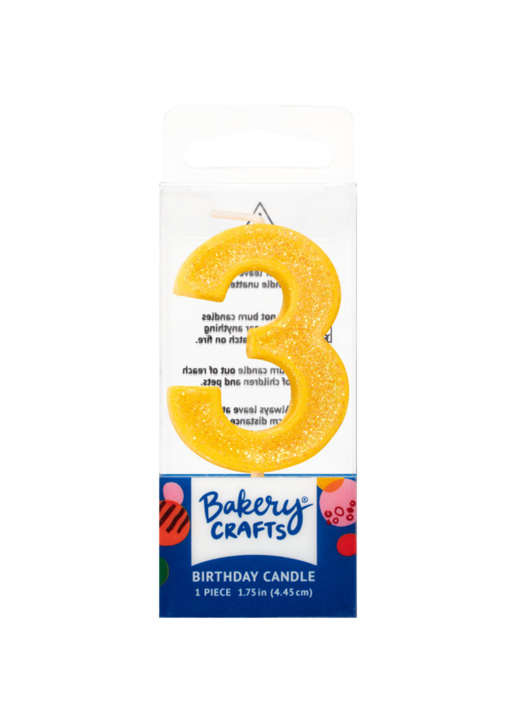 3 Mini Glitter Numeral Candles