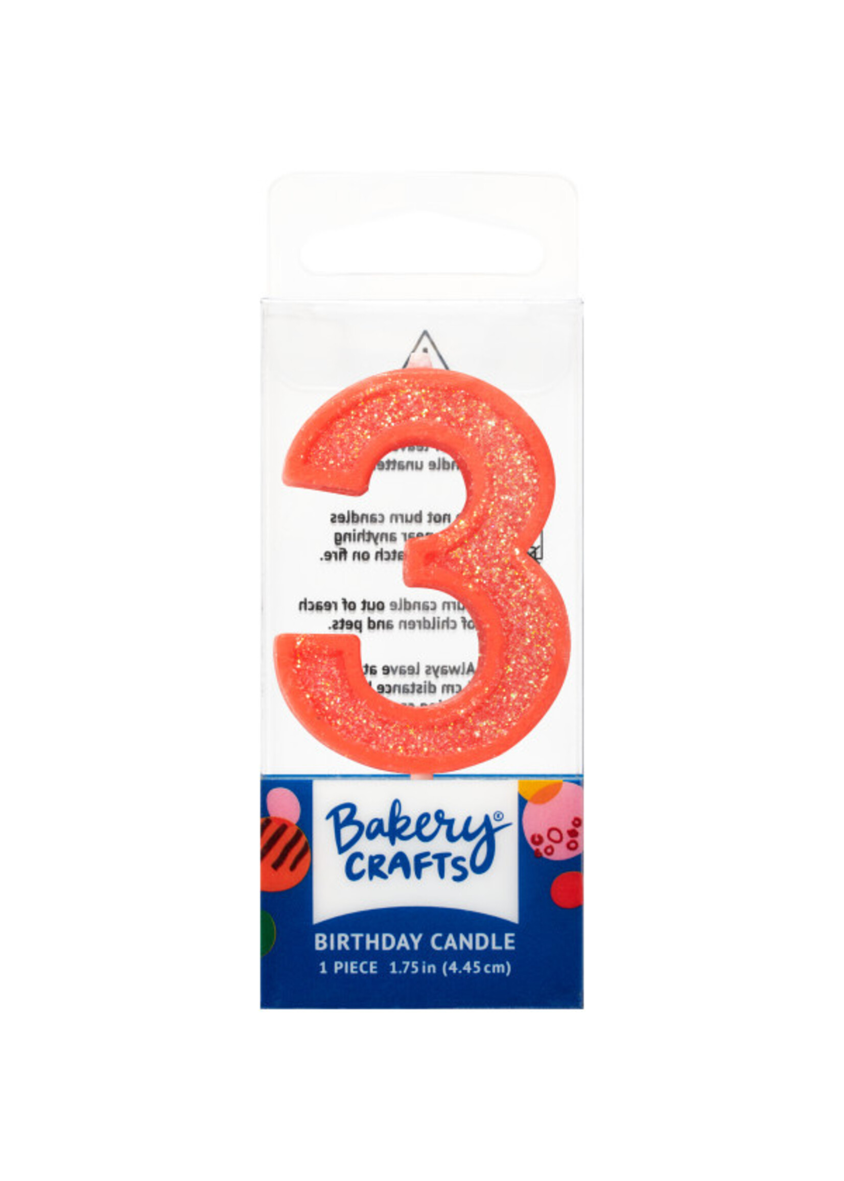 3 Mini Glitter Numeral Candles