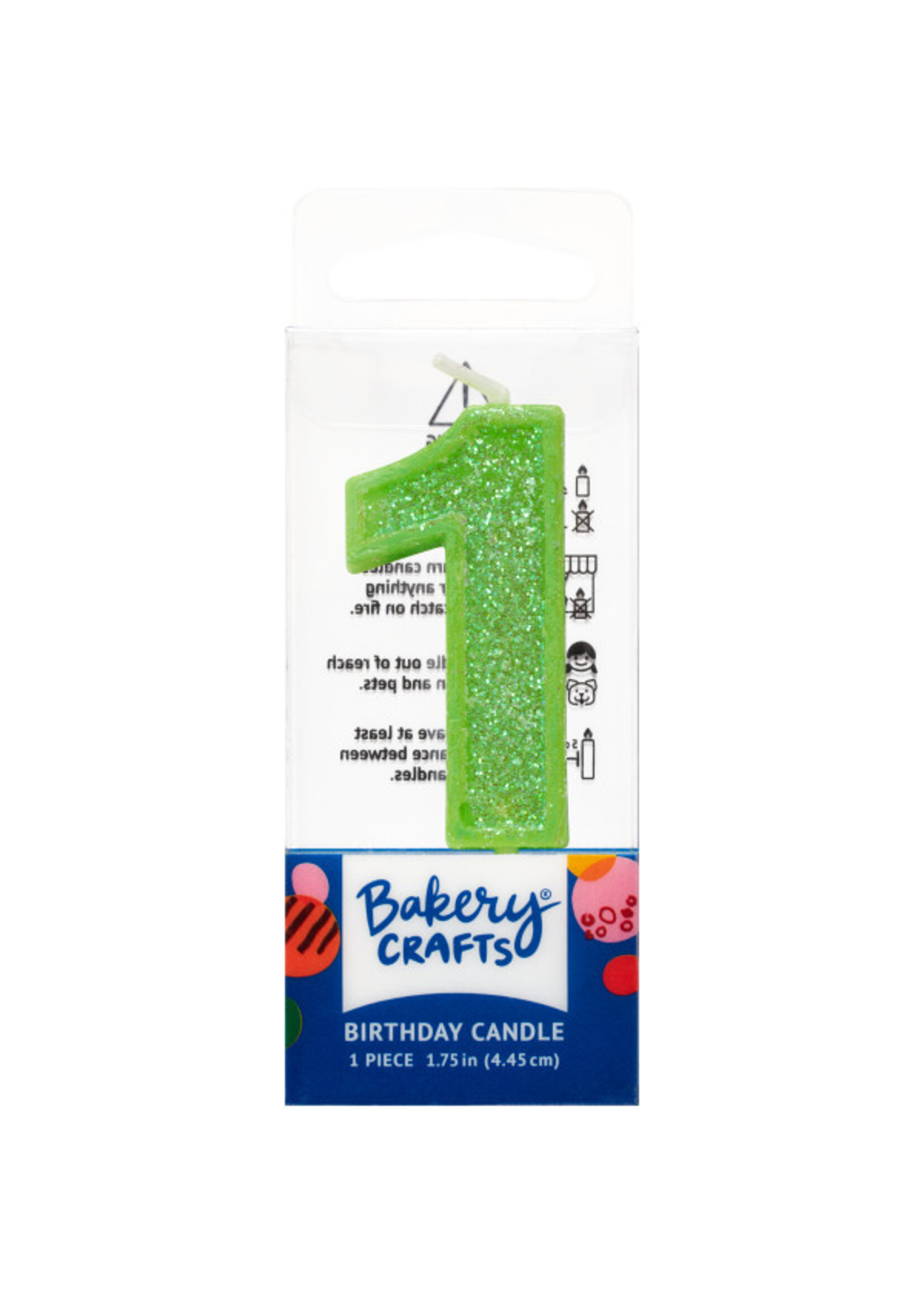1 Mini Glitter Numeral Candles