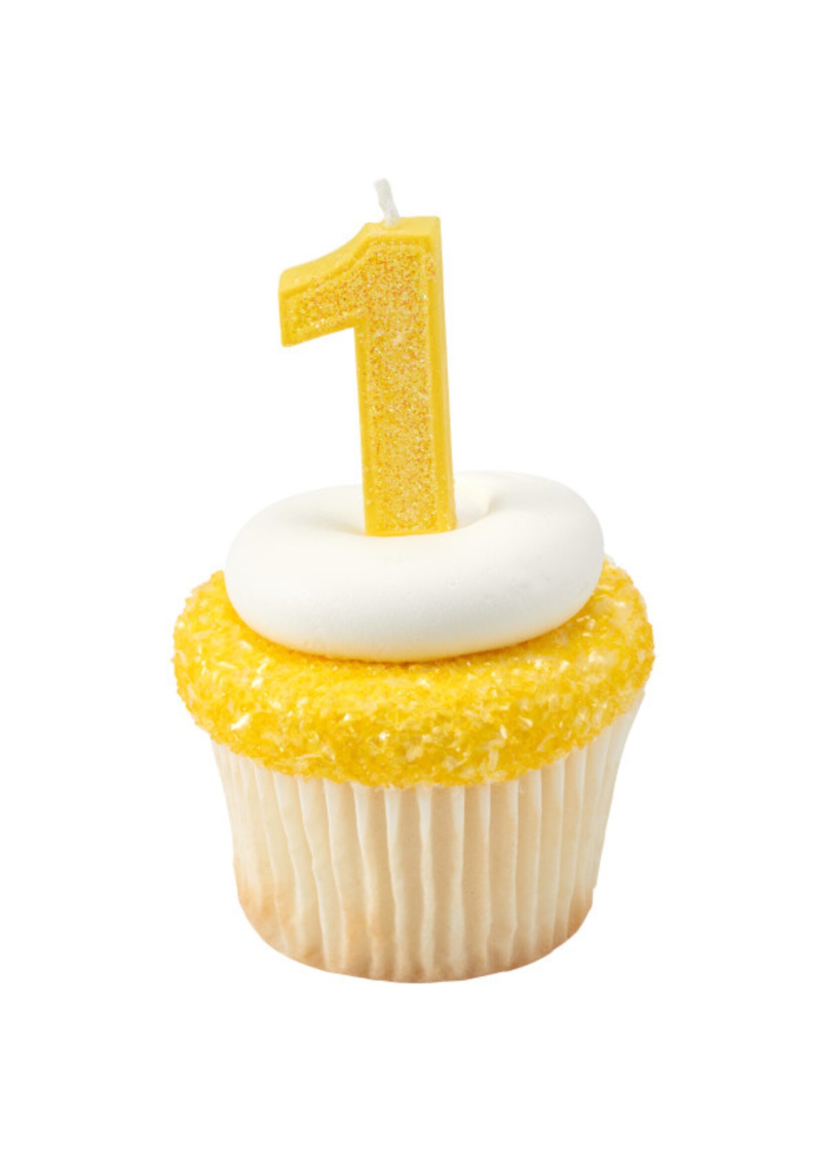 1 Mini Glitter Numeral Candles