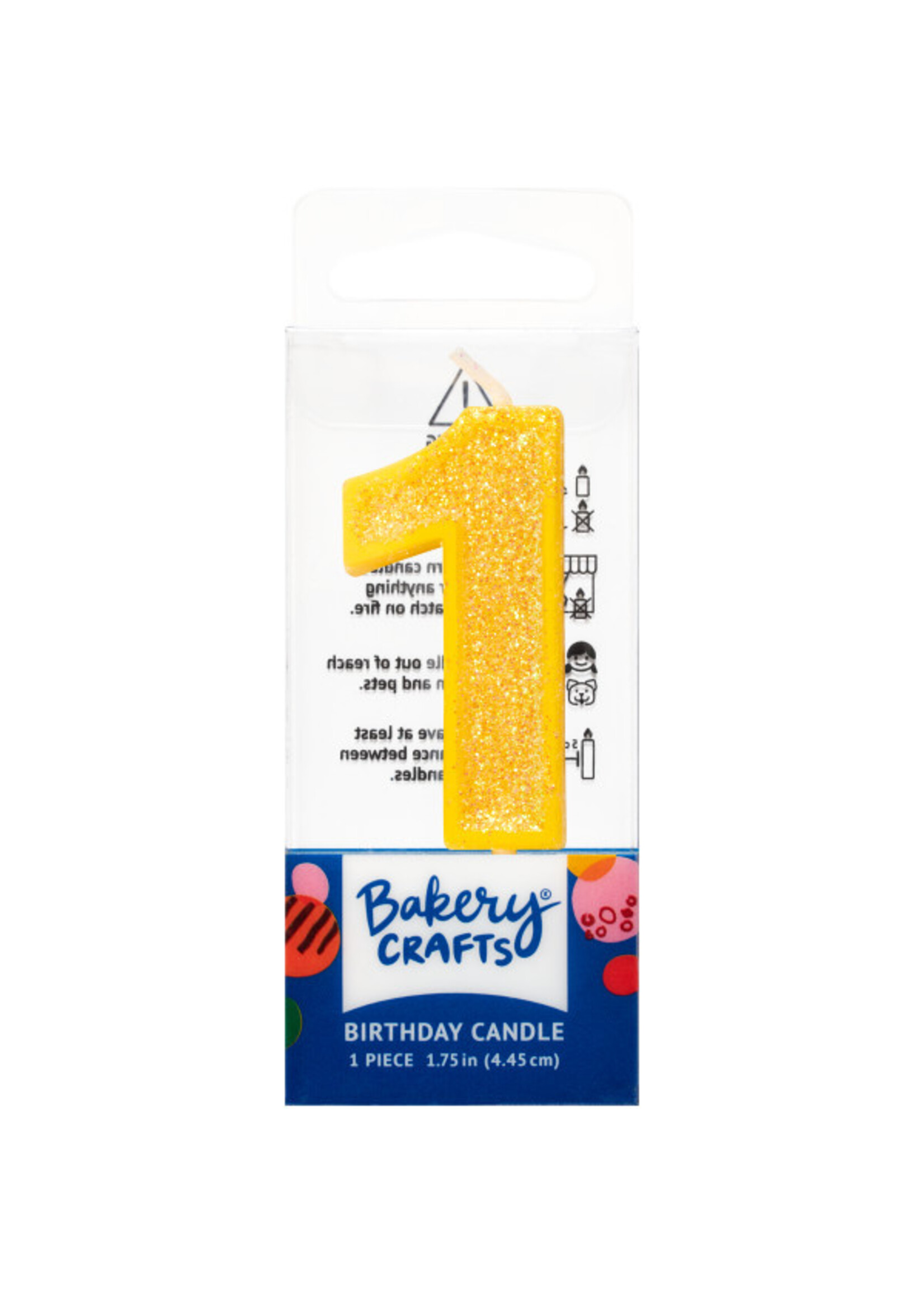 1 Mini Glitter Numeral Candles