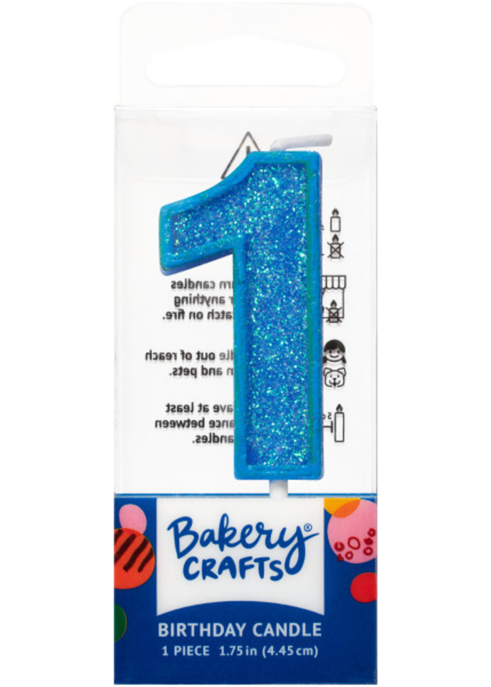 1 Mini Glitter Numeral Candles