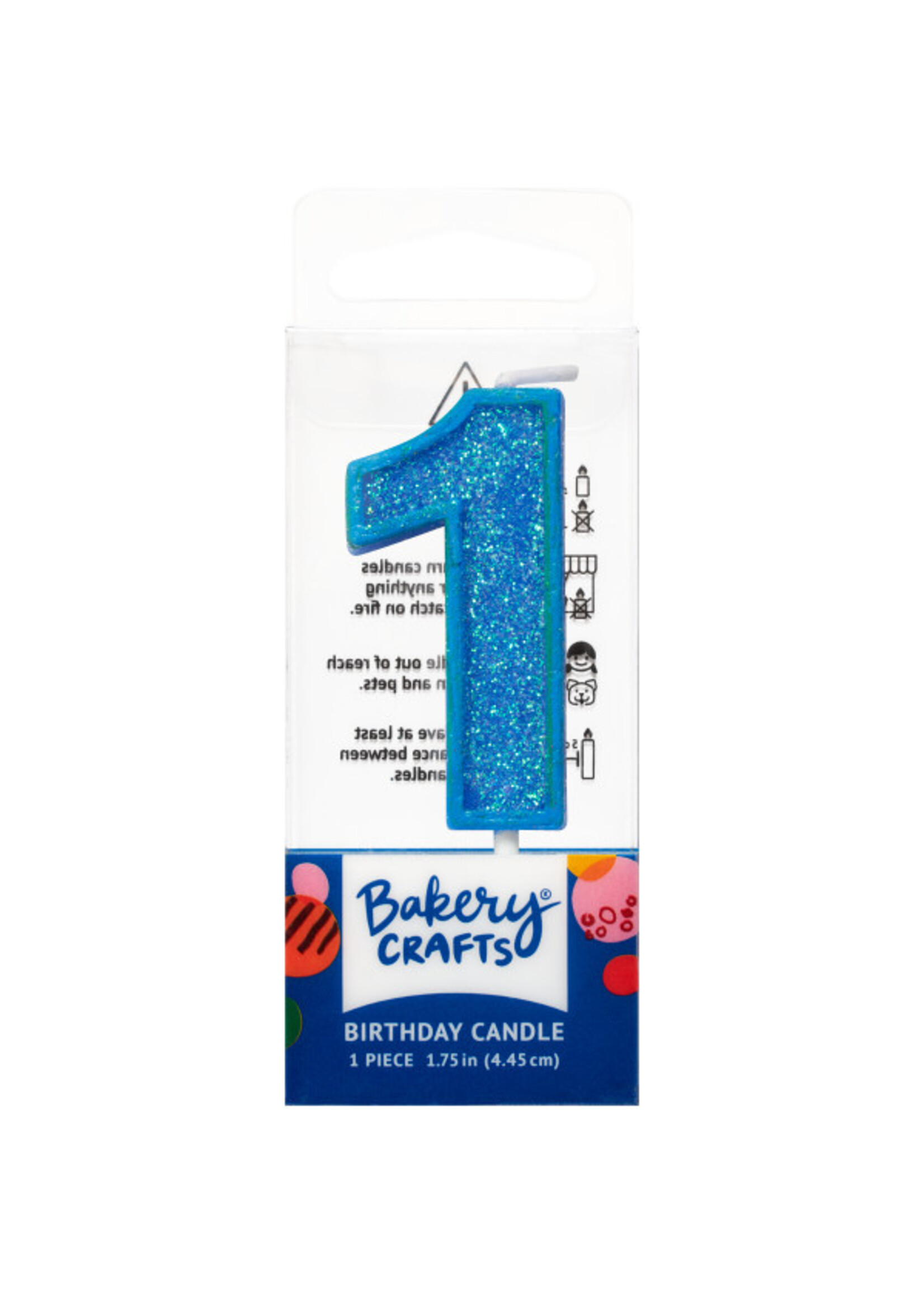 1 Mini Glitter Numeral Candles