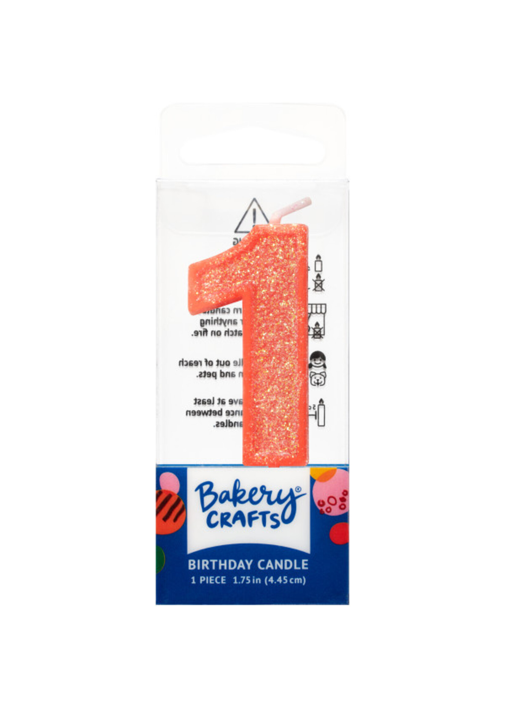 1 Mini Glitter Numeral Candles