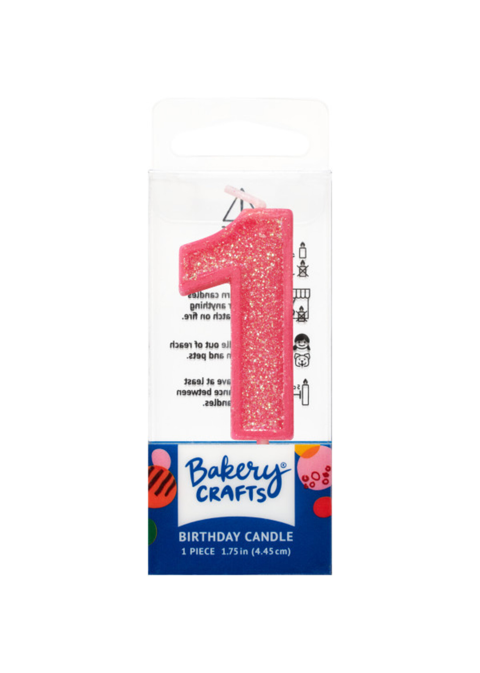 1 Mini Glitter Numeral Candles