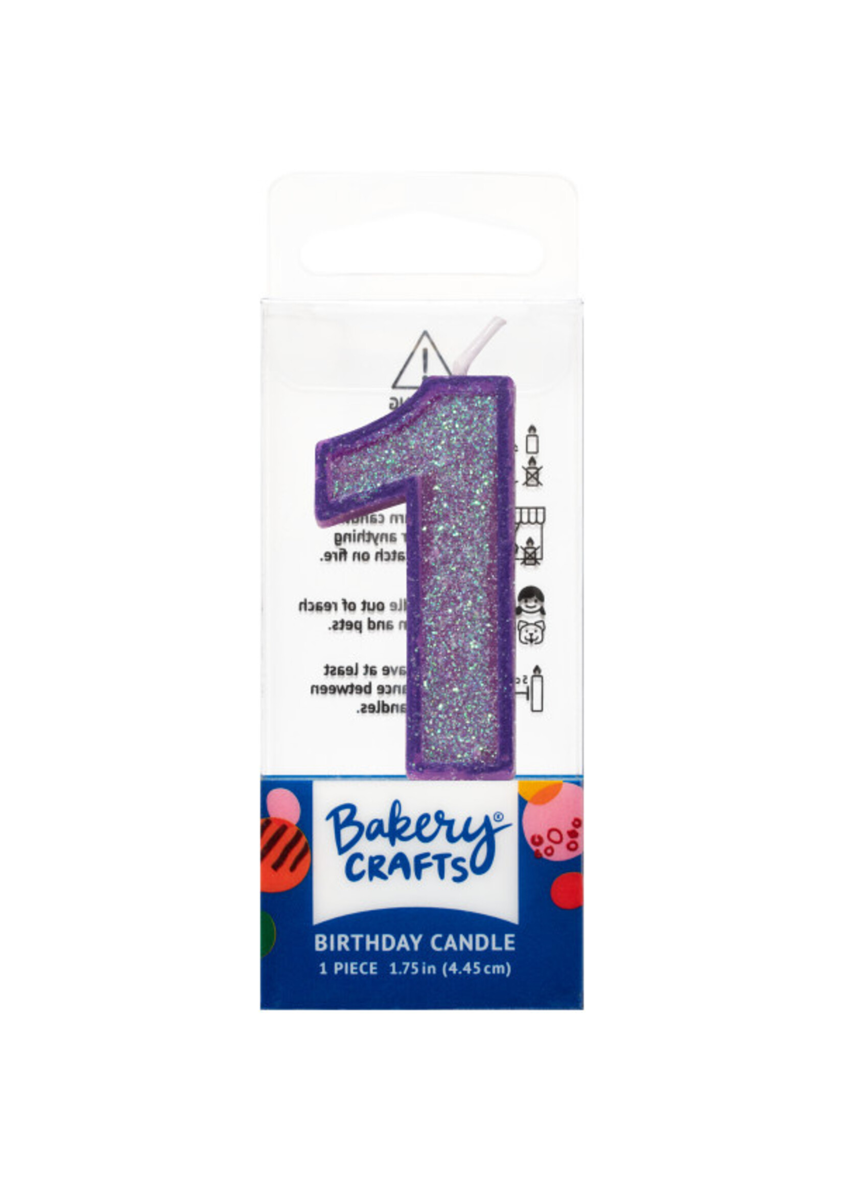 1 Mini Glitter Numeral Candles