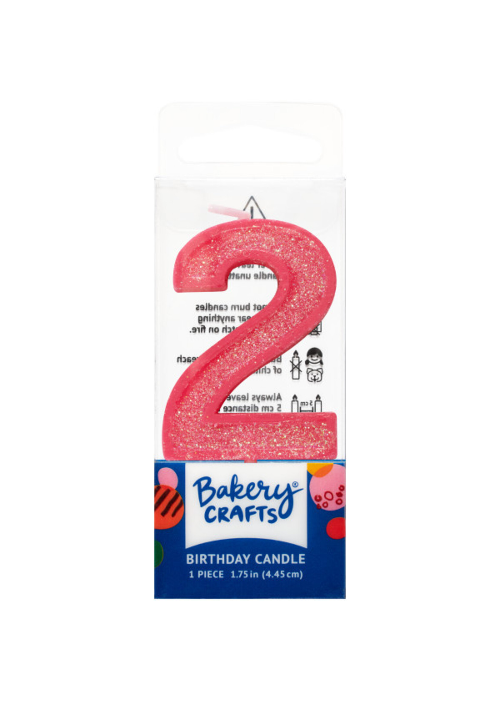 2 Mini Glitter Numeral Candles